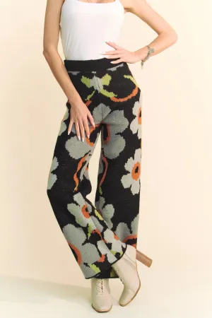 17525 Floral Knit Pants