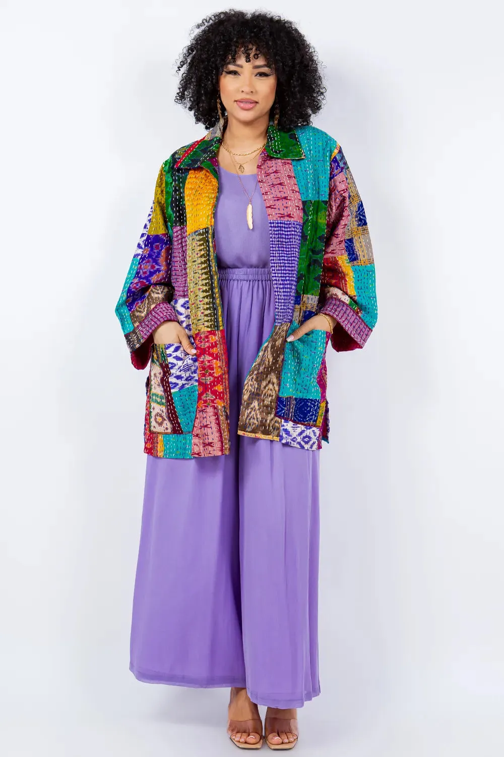 5683J Kantha/Vintage Kimono JKT-Bold Mix 2