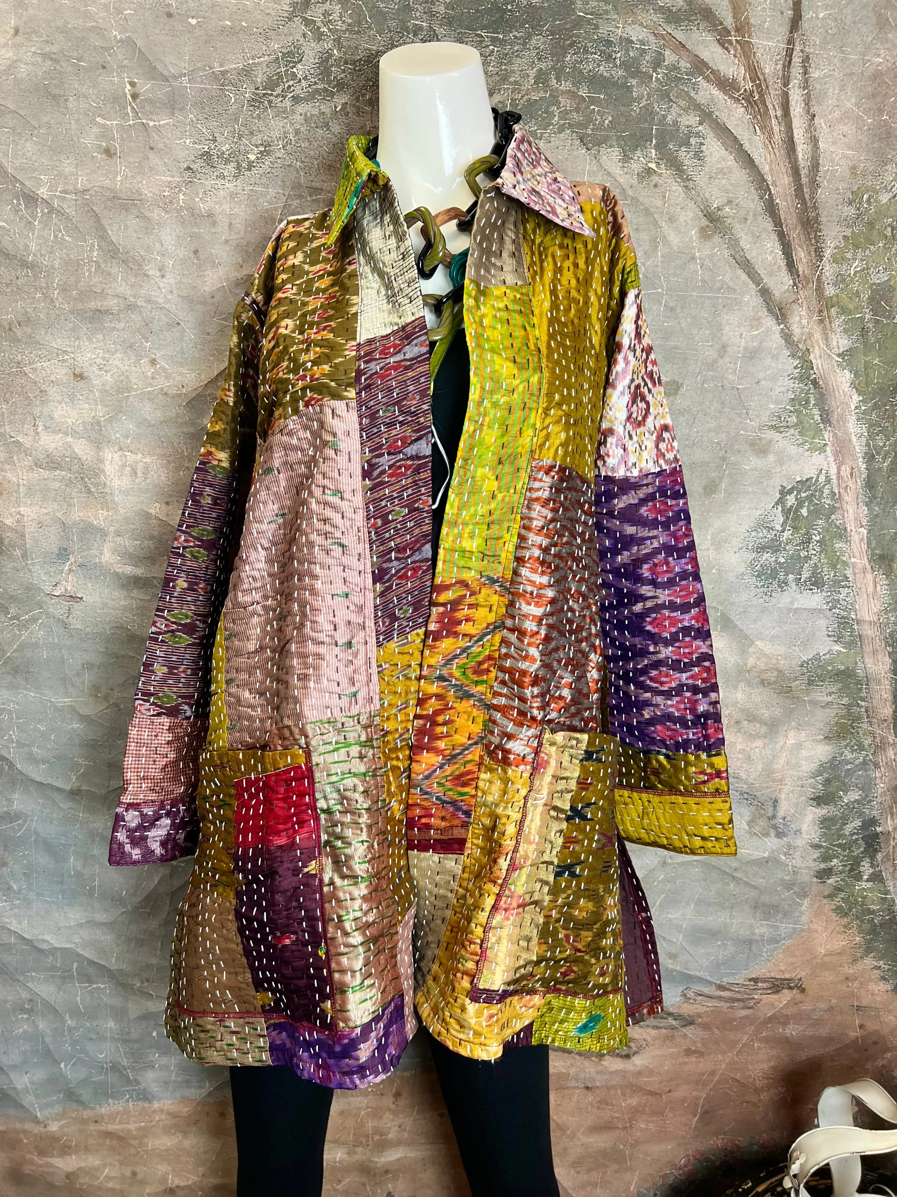5683J Kantha/Vintage Kimono JKT-Plumy Mix