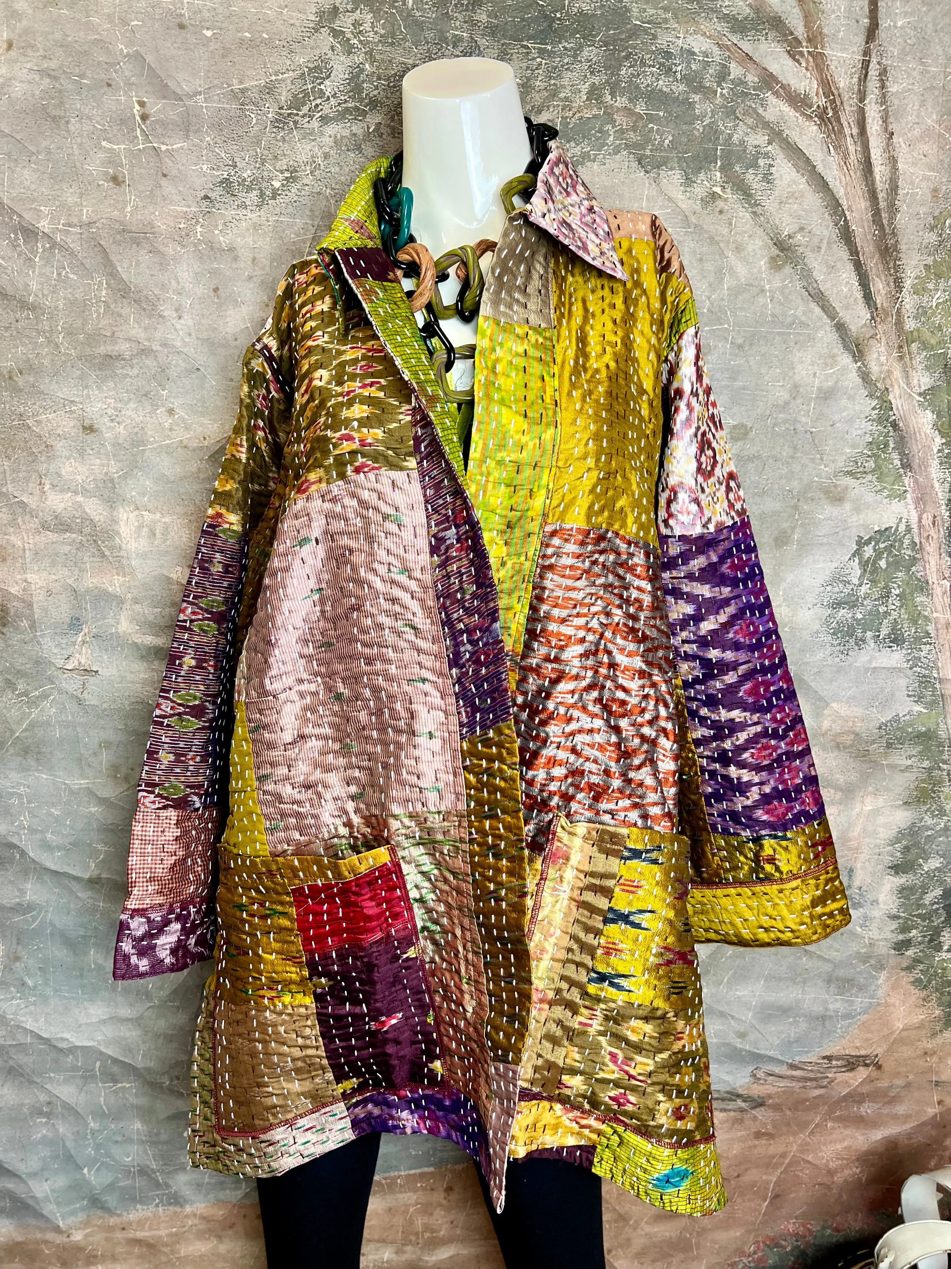 5683J Kantha/Vintage Kimono JKT-Plumy Mix