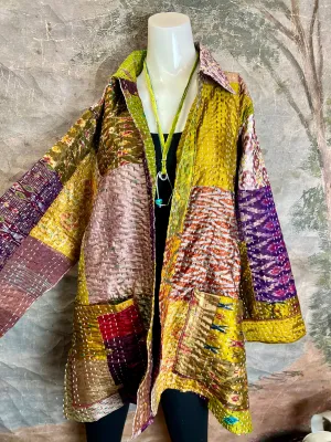 5683J Kantha/Vintage Kimono JKT-Plumy Mix