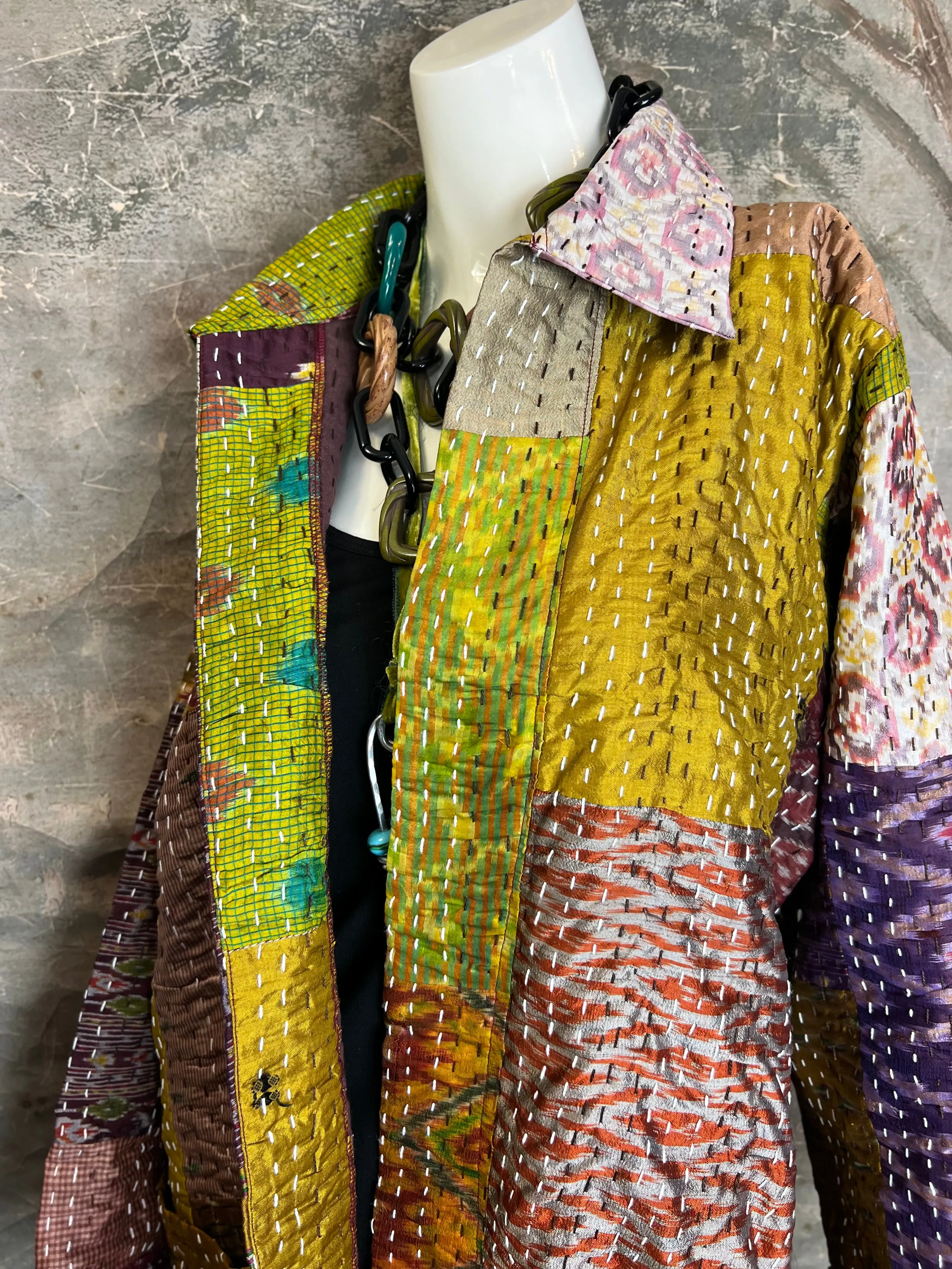 5683J Kantha/Vintage Kimono JKT-Plumy Mix