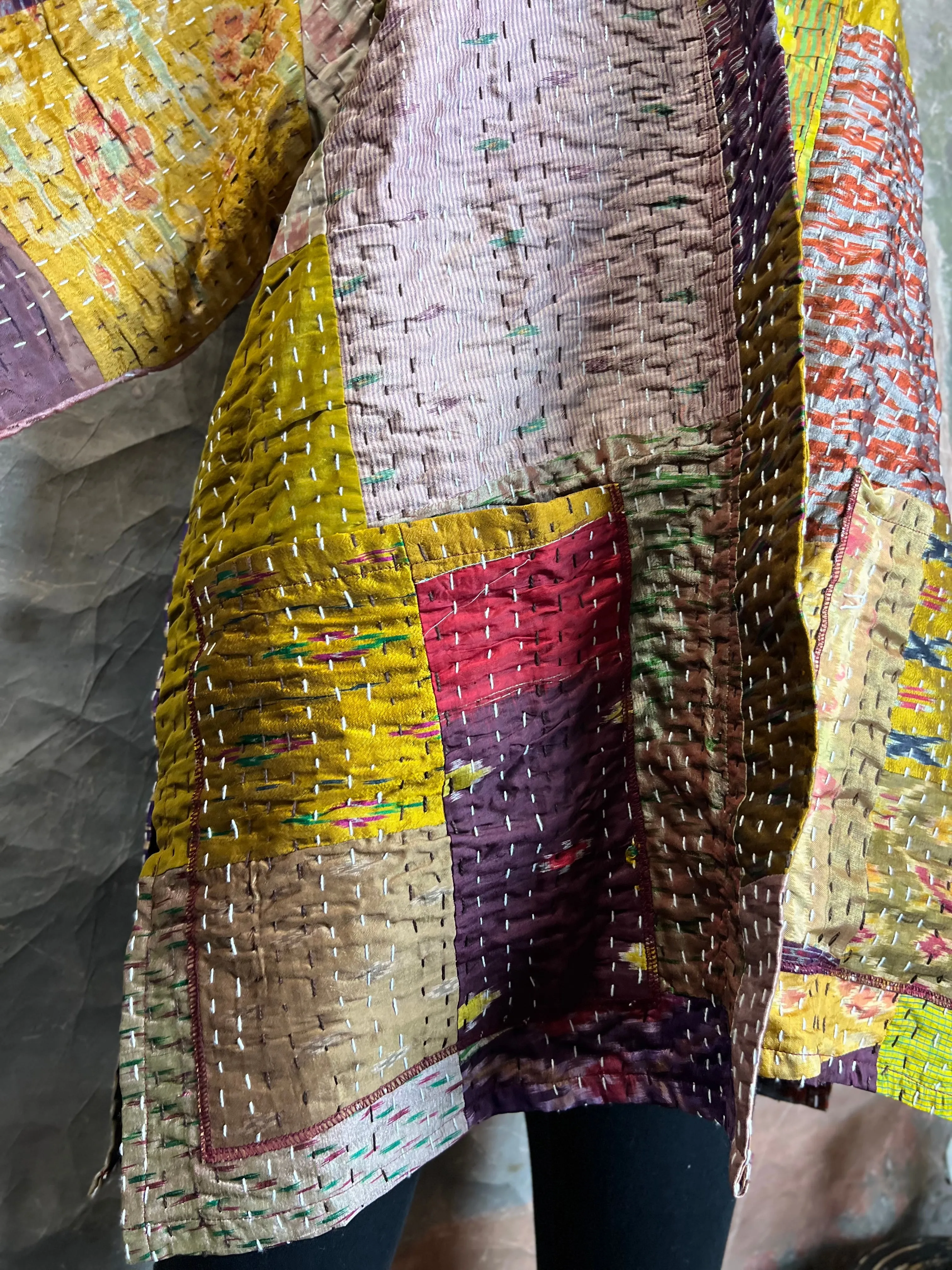 5683J Kantha/Vintage Kimono JKT-Plumy Mix