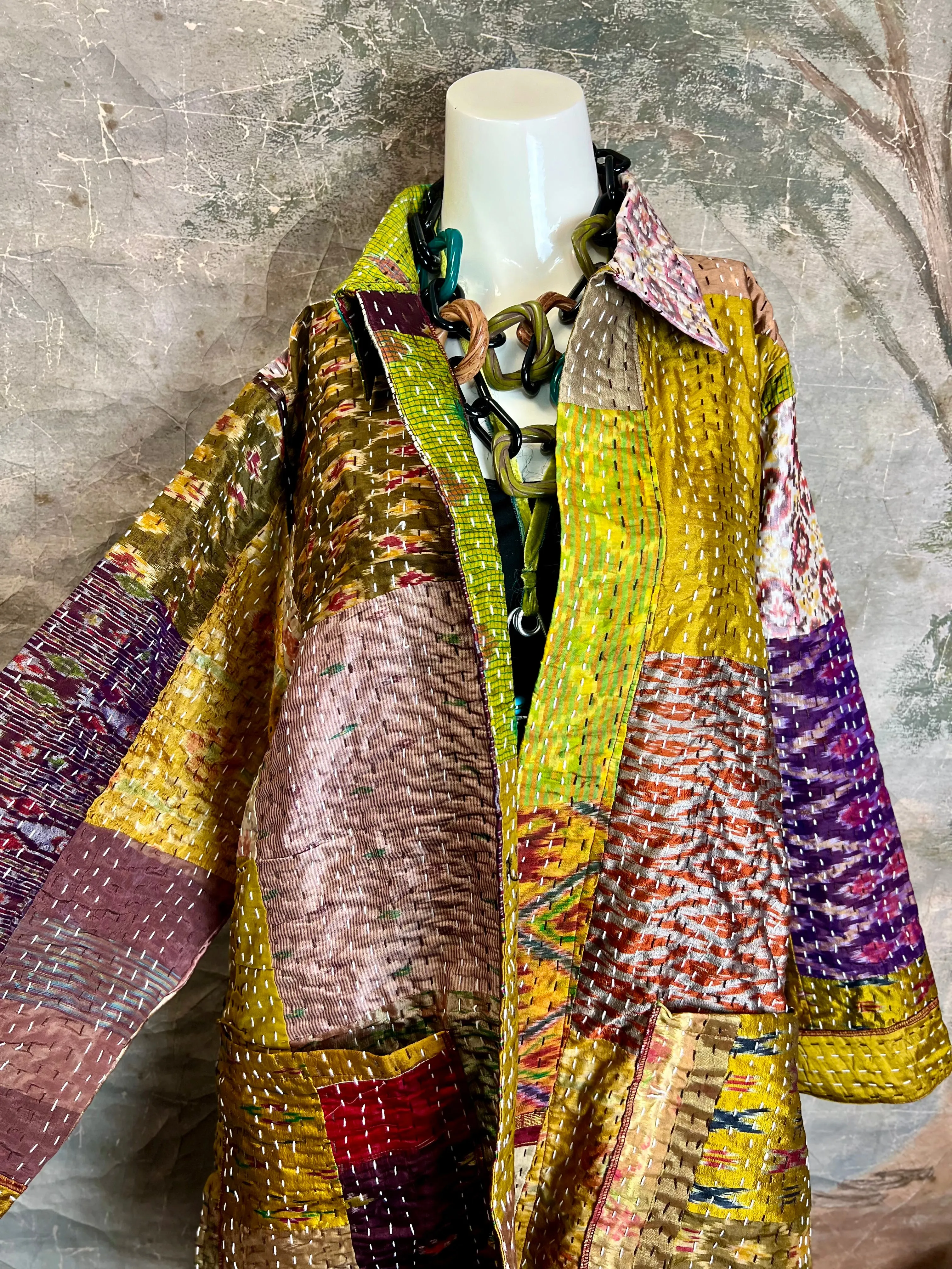 5683J Kantha/Vintage Kimono JKT-Plumy Mix