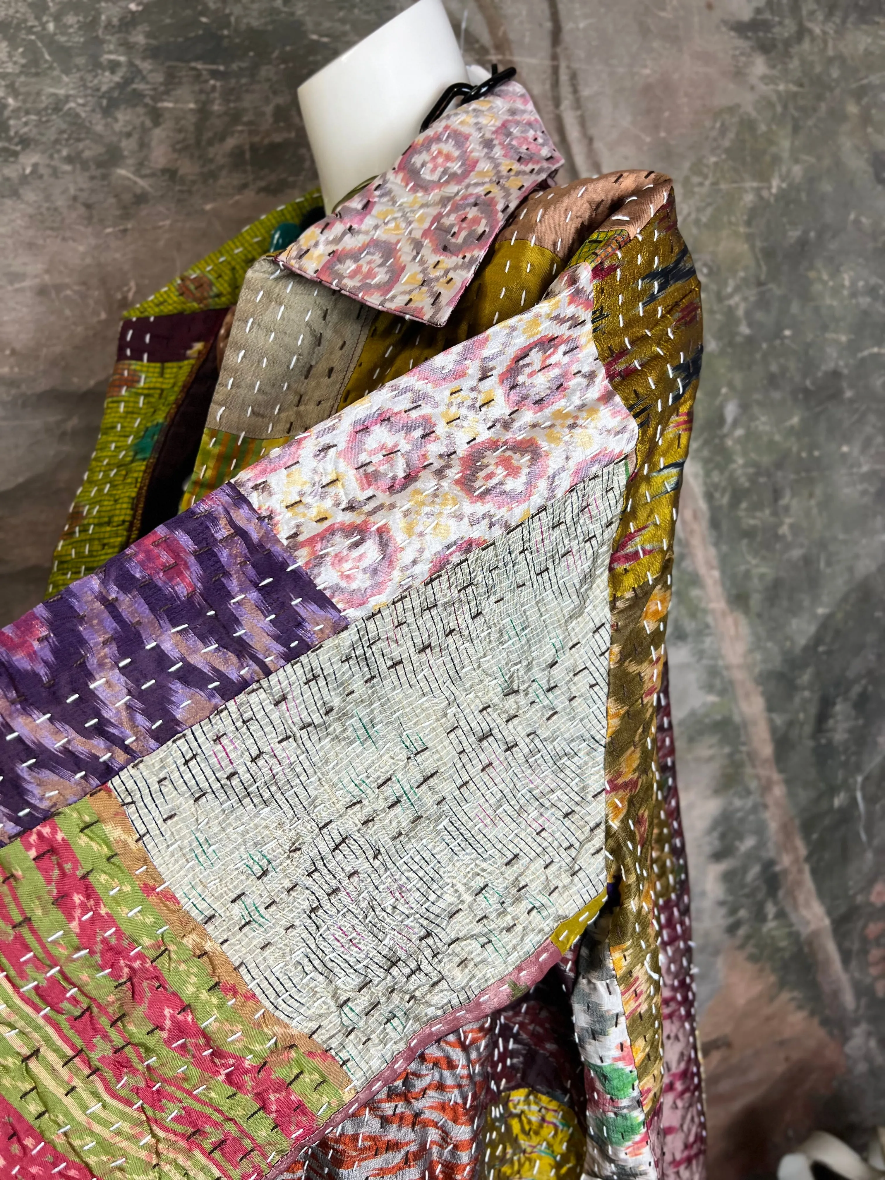 5683J Kantha/Vintage Kimono JKT-Plumy Mix
