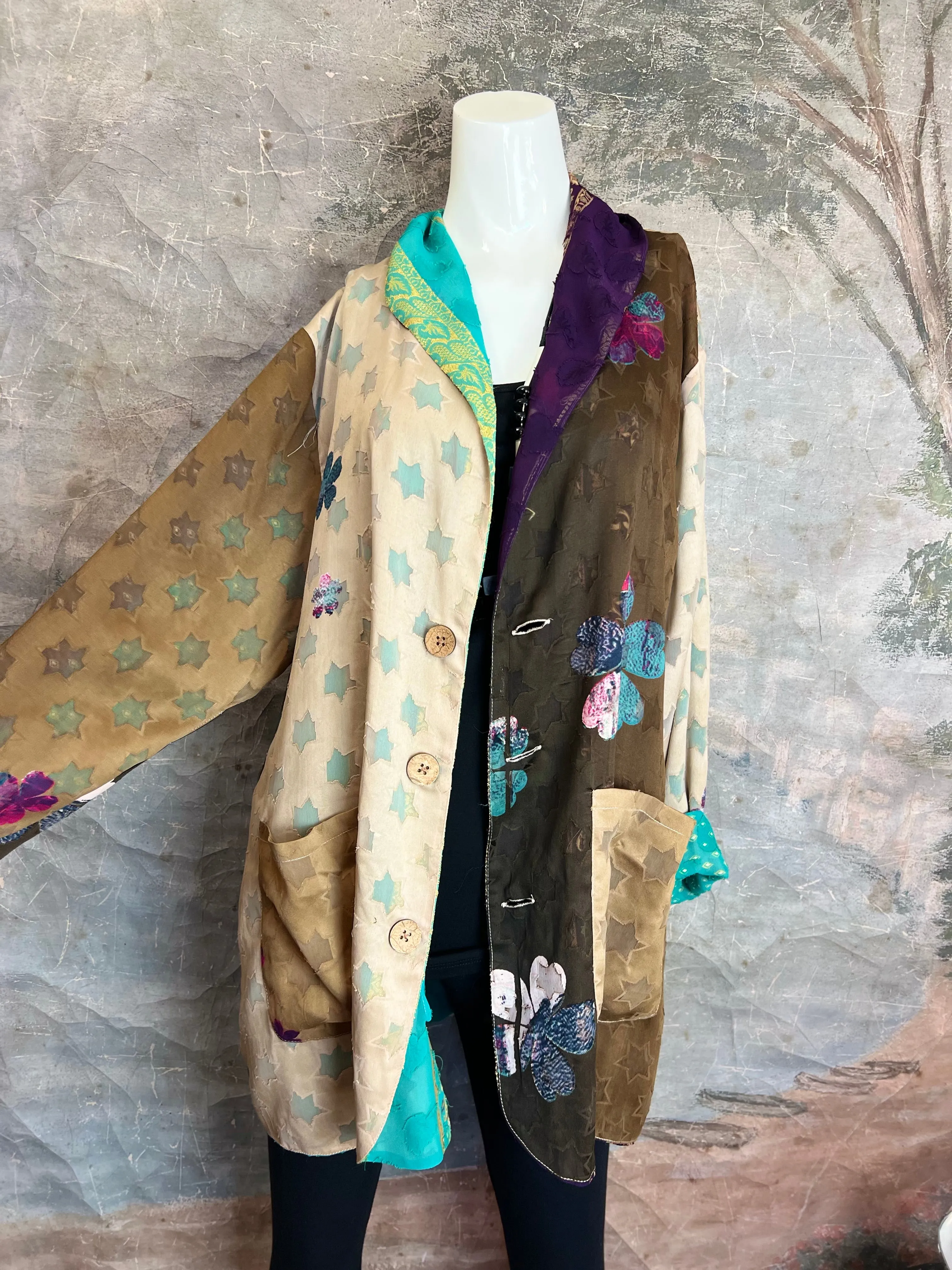 5858 Bliss Art Silk Reversible Jkt-B