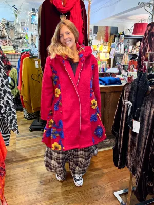91015 Art Wool Coat JKT-Red