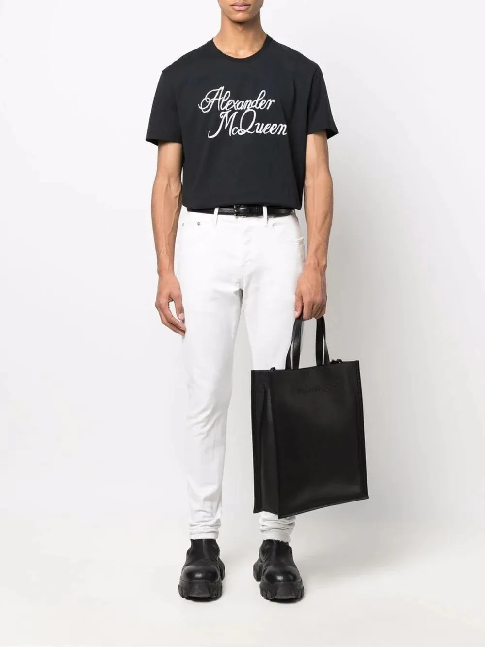 Alexander McQueen Black Logo Print T-Shirt
