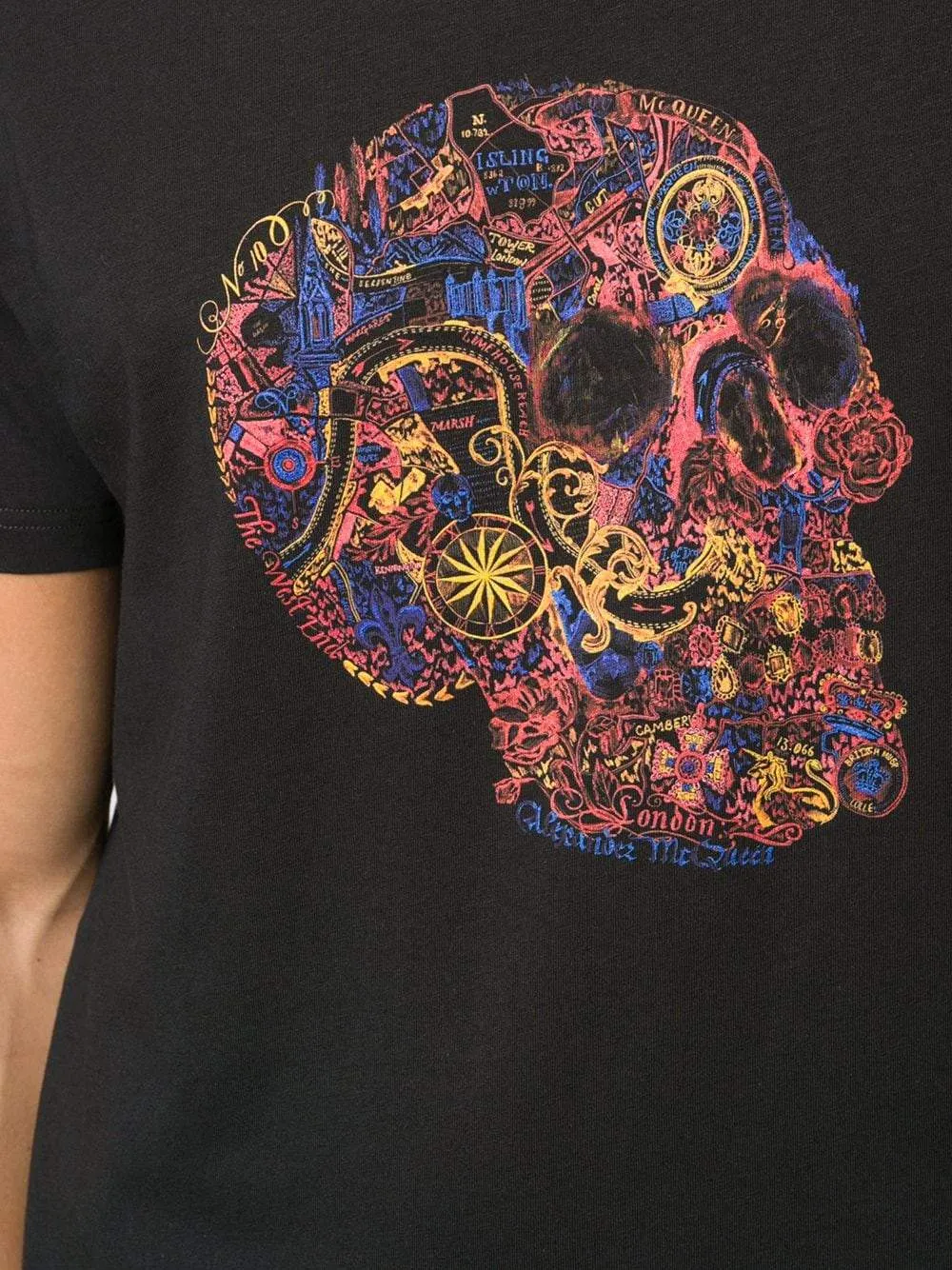 Alexander McQueen Black London Skull Print T-Shirt
