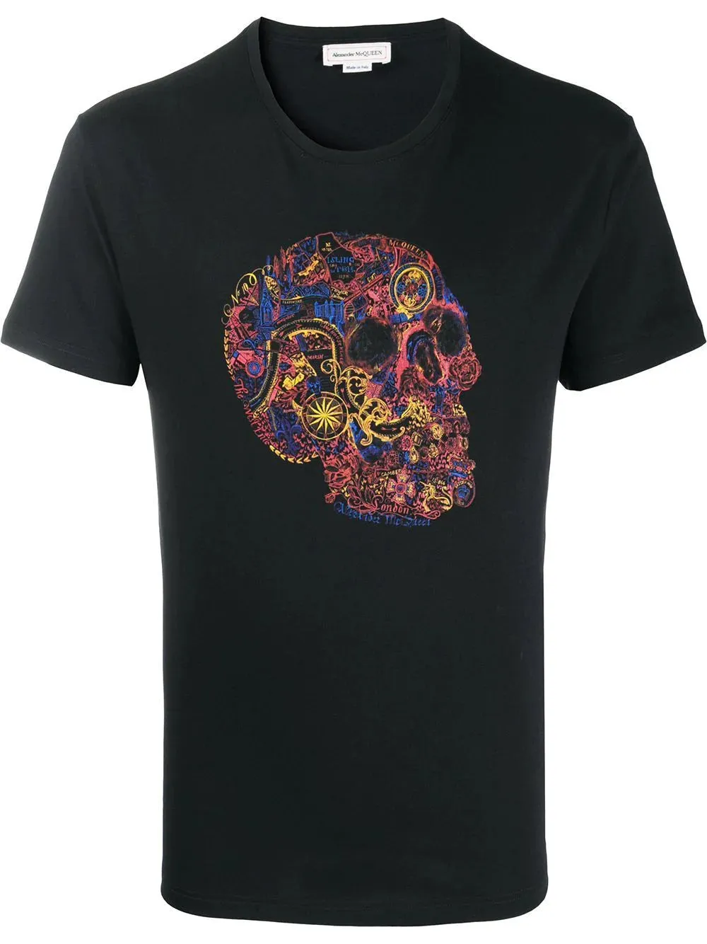 Alexander McQueen Black London Skull Print T-Shirt
