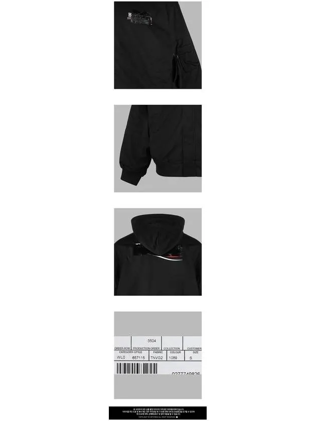 Balenciaga Gaffer Padded Cotton Bomber Jacket Black