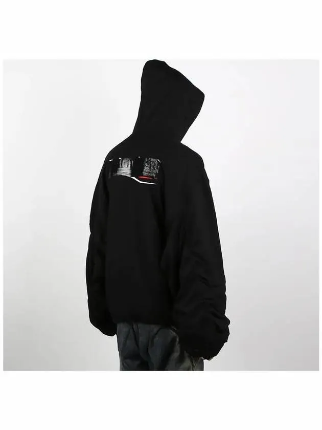 Balenciaga Gaffer Padded Cotton Bomber Jacket Black