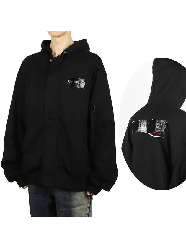 Balenciaga Gaffer Padded Cotton Bomber Jacket Black