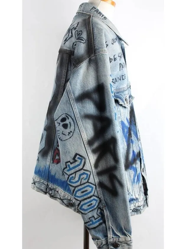 Balenciaga Graffiti logo denim jacket 50 100 105
