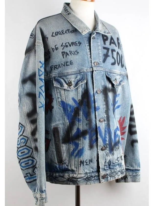 Balenciaga Graffiti logo denim jacket 50 100 105