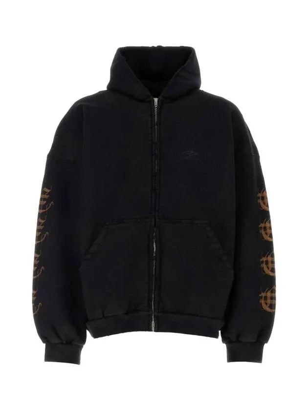 Balenciaga Heavy Metal Oversized Zip-Up Hoodie Black