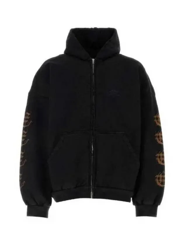 Balenciaga Heavy Metal Oversized Zip-Up Hoodie Black