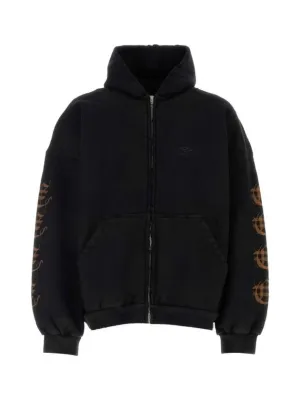 Balenciaga Heavy Metal Oversized Zip-Up Hoodie Black