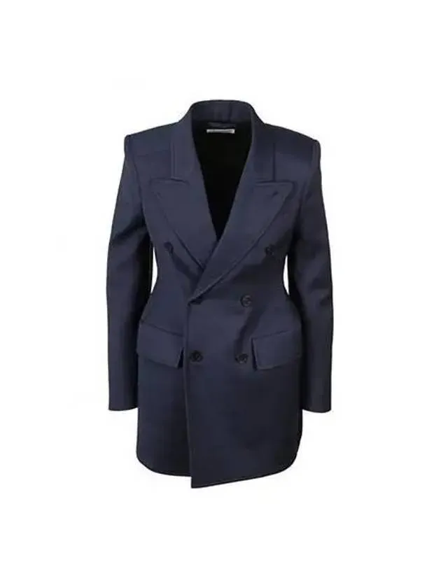 Balenciaga Hourglass Double Breasted Blazer Jacket Navy