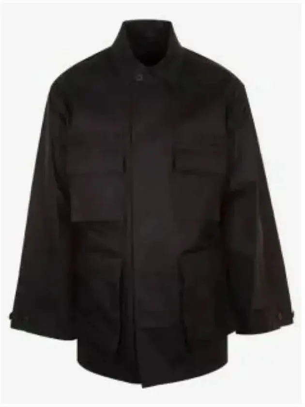 Balenciaga Men's Cotton Drill Cargo Jacket Black