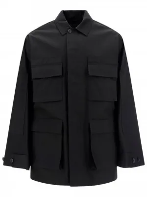 Balenciaga Men's Cotton Drill Cargo Jacket Black
