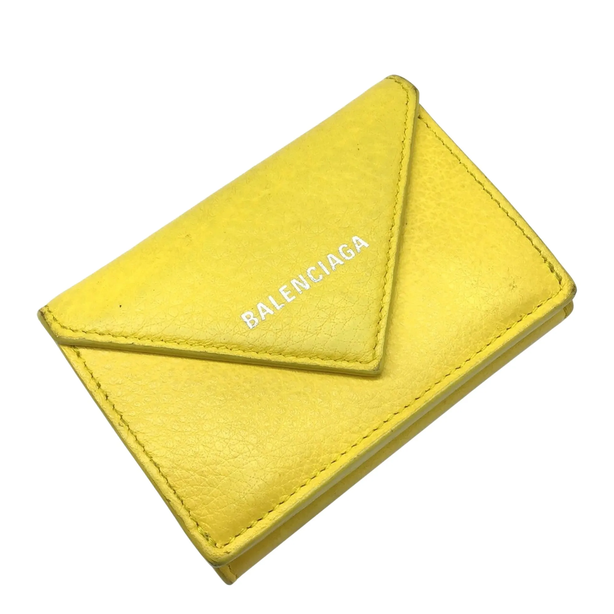Balenciaga Papier Yellow Leather Accessories