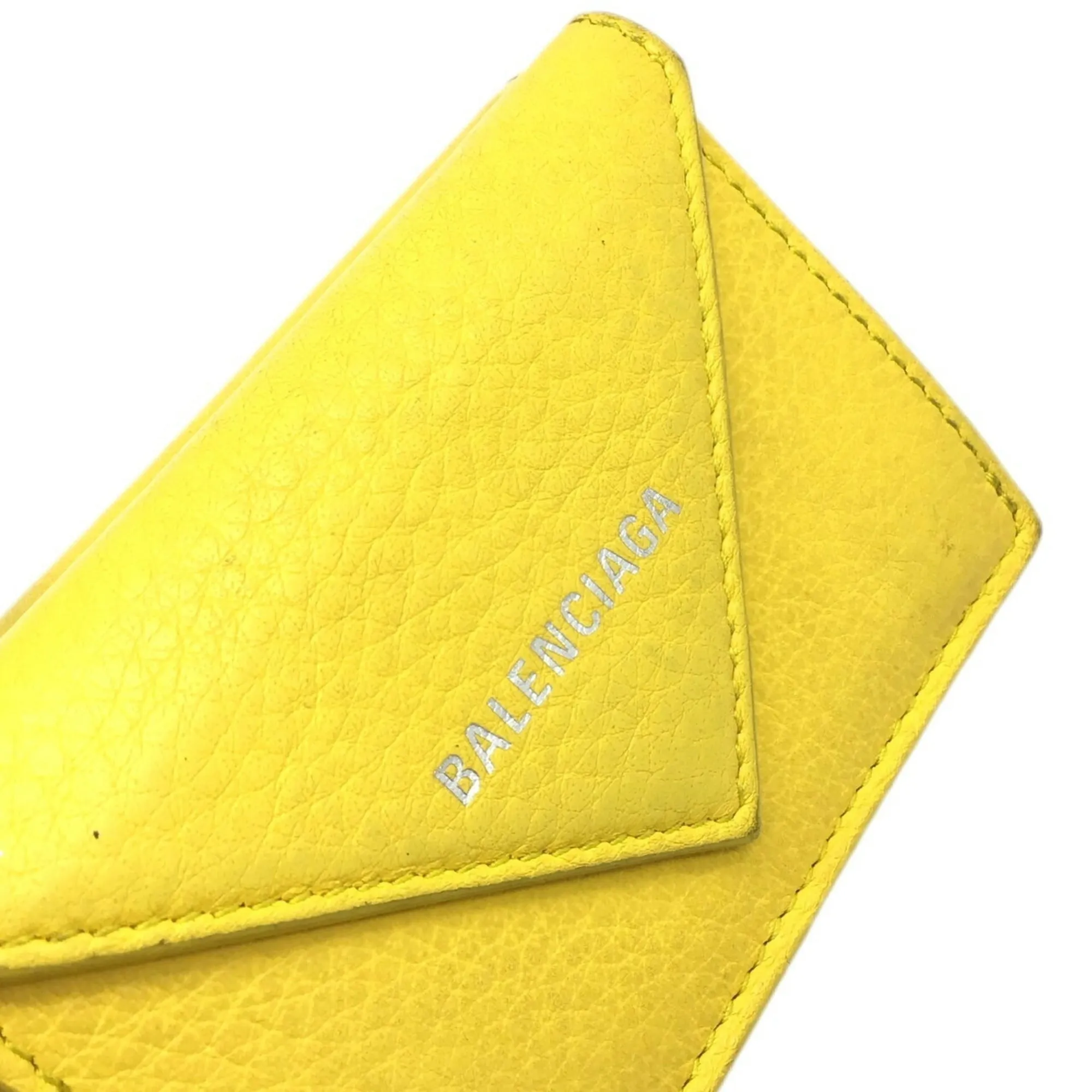 Balenciaga Papier Yellow Leather Accessories