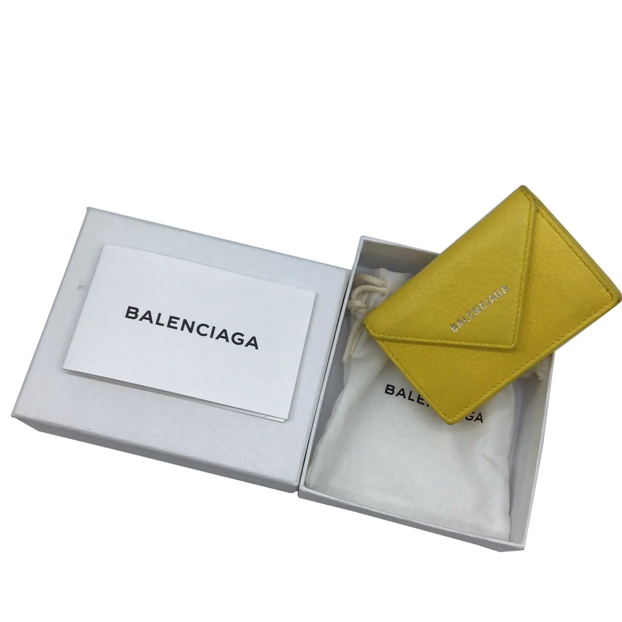 Balenciaga Papier Yellow Leather Accessories