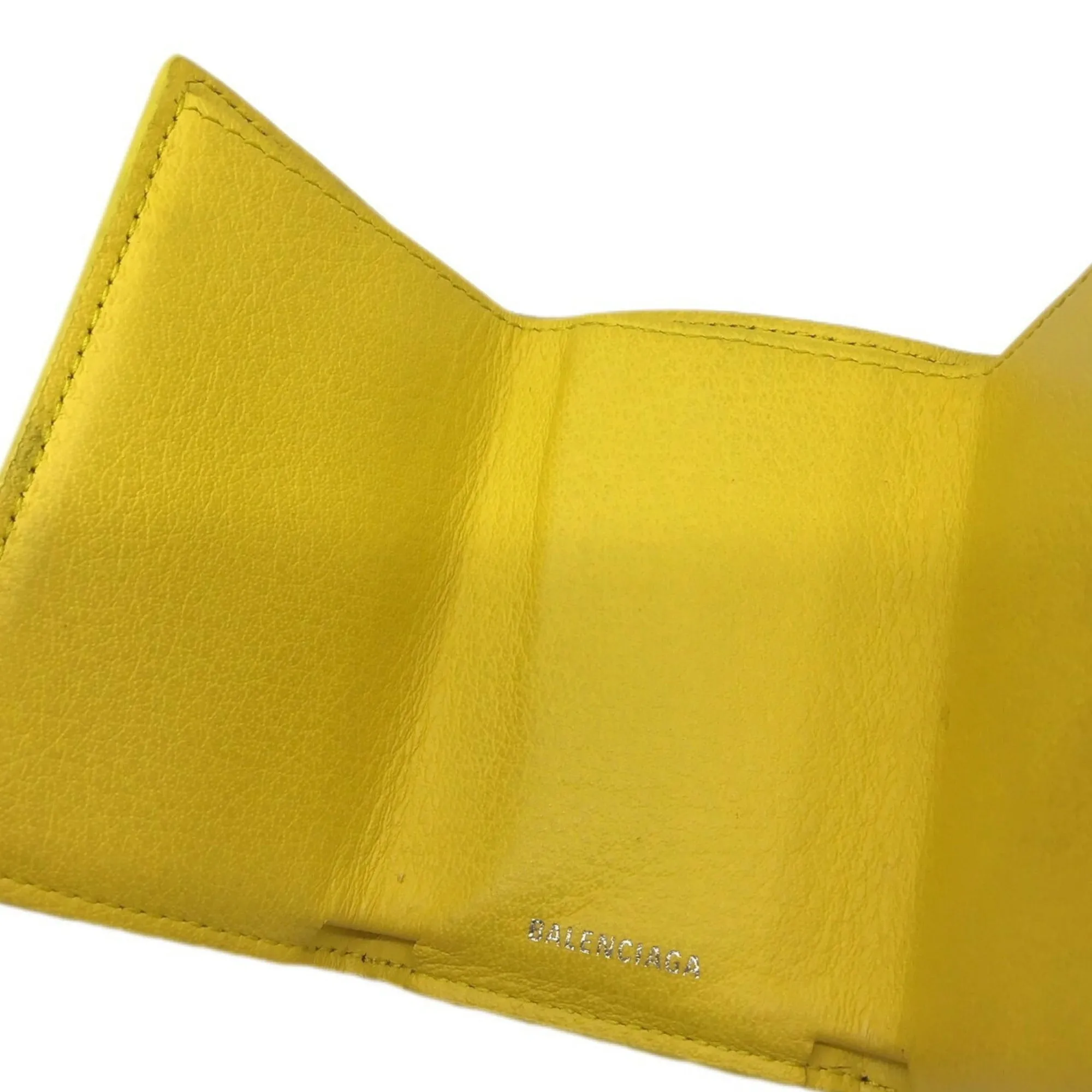 Balenciaga Papier Yellow Leather Accessories