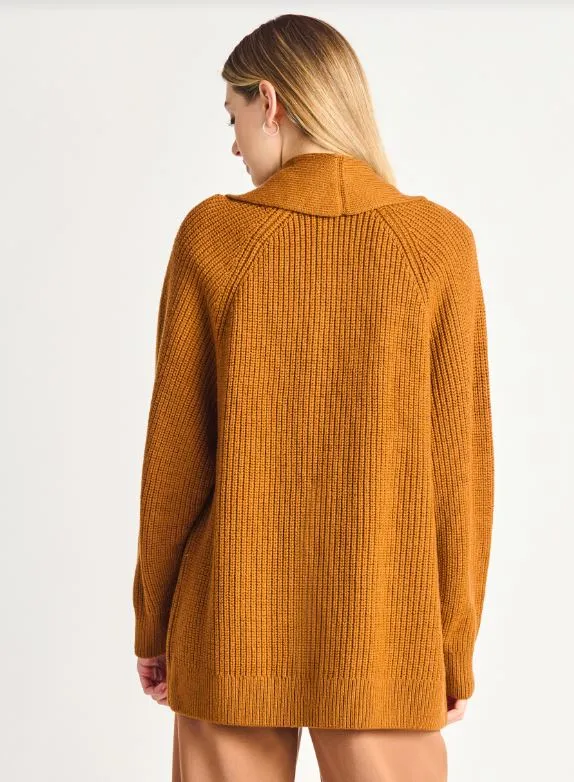 Black Tape Textured Stitch Shawl Cardigan