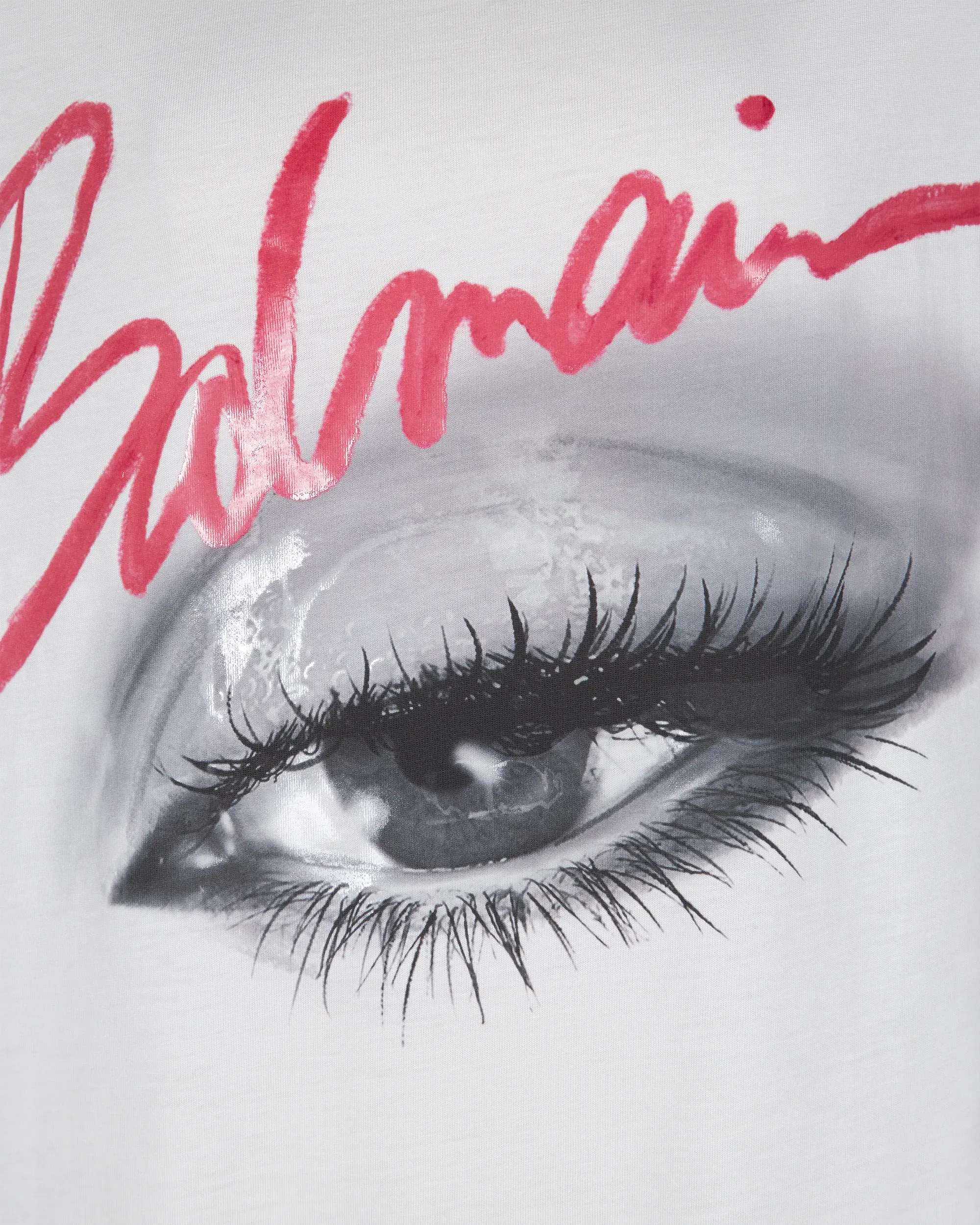 Boatneck Balmain Eye Print T-Shirt