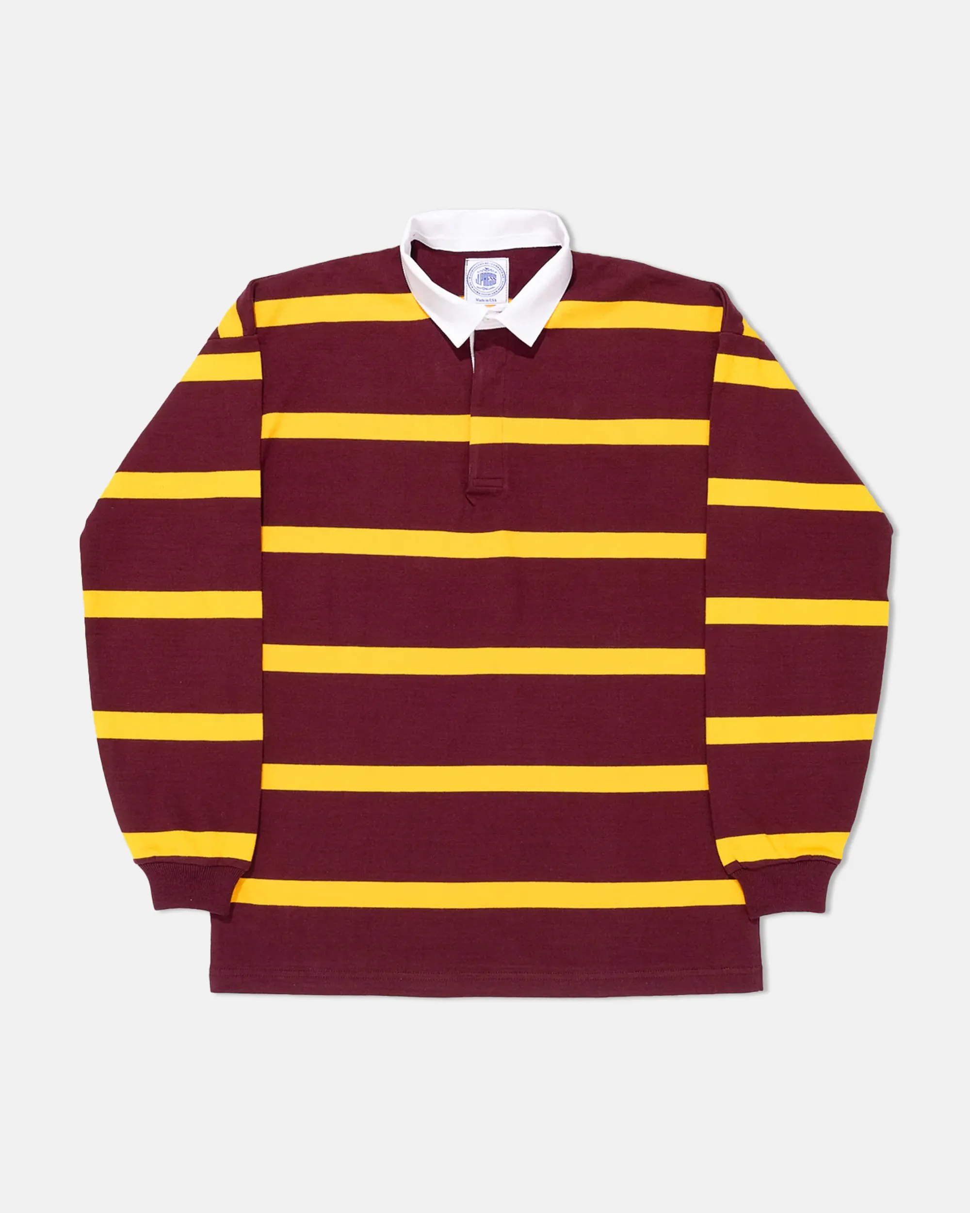 BURGUNDY/GOLD STRIPE RUGBY SHIRT