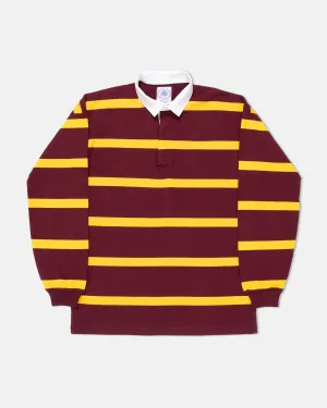 BURGUNDY/GOLD STRIPE RUGBY SHIRT