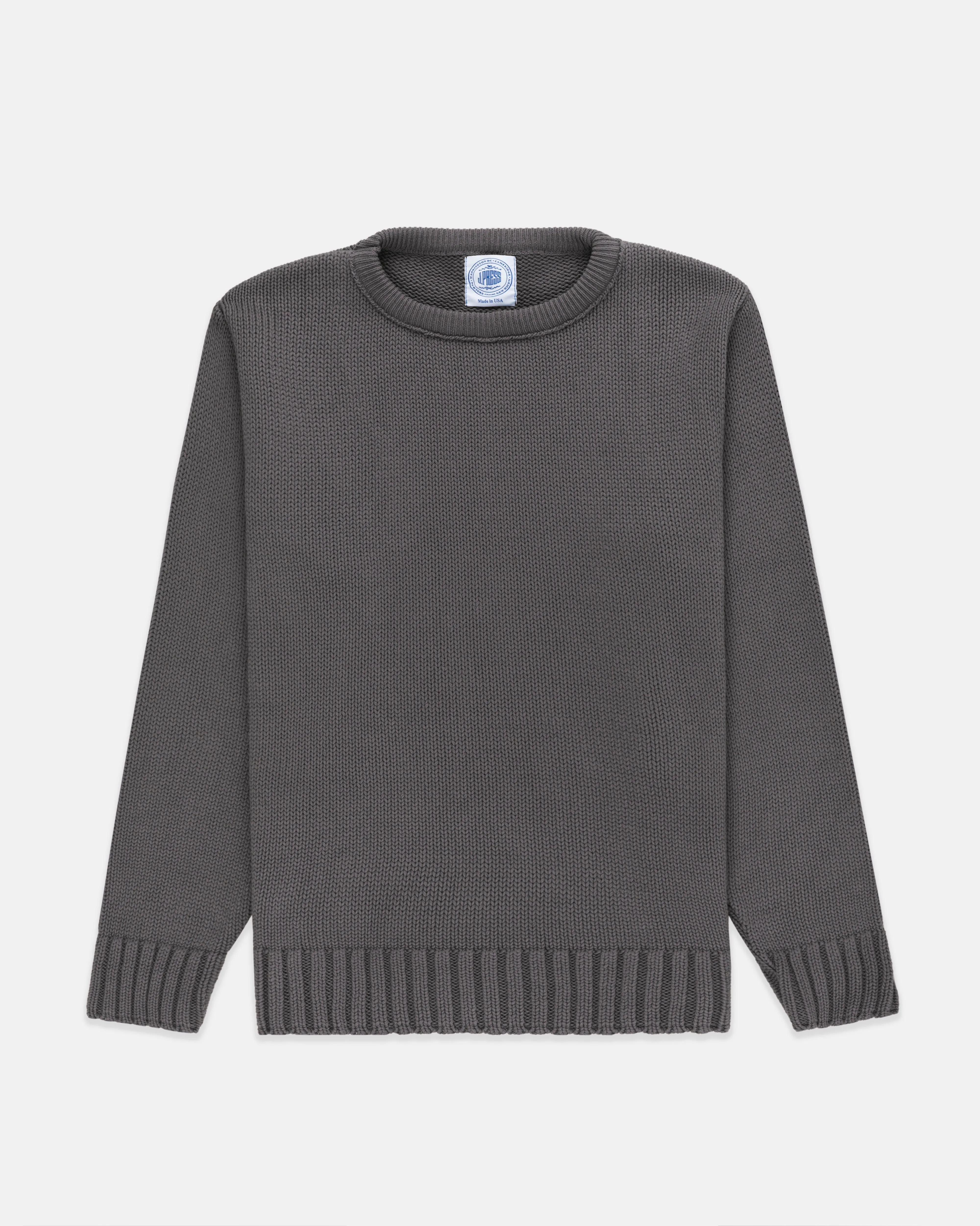 CHARCOAL CHUNKY COTTON SWEATER
