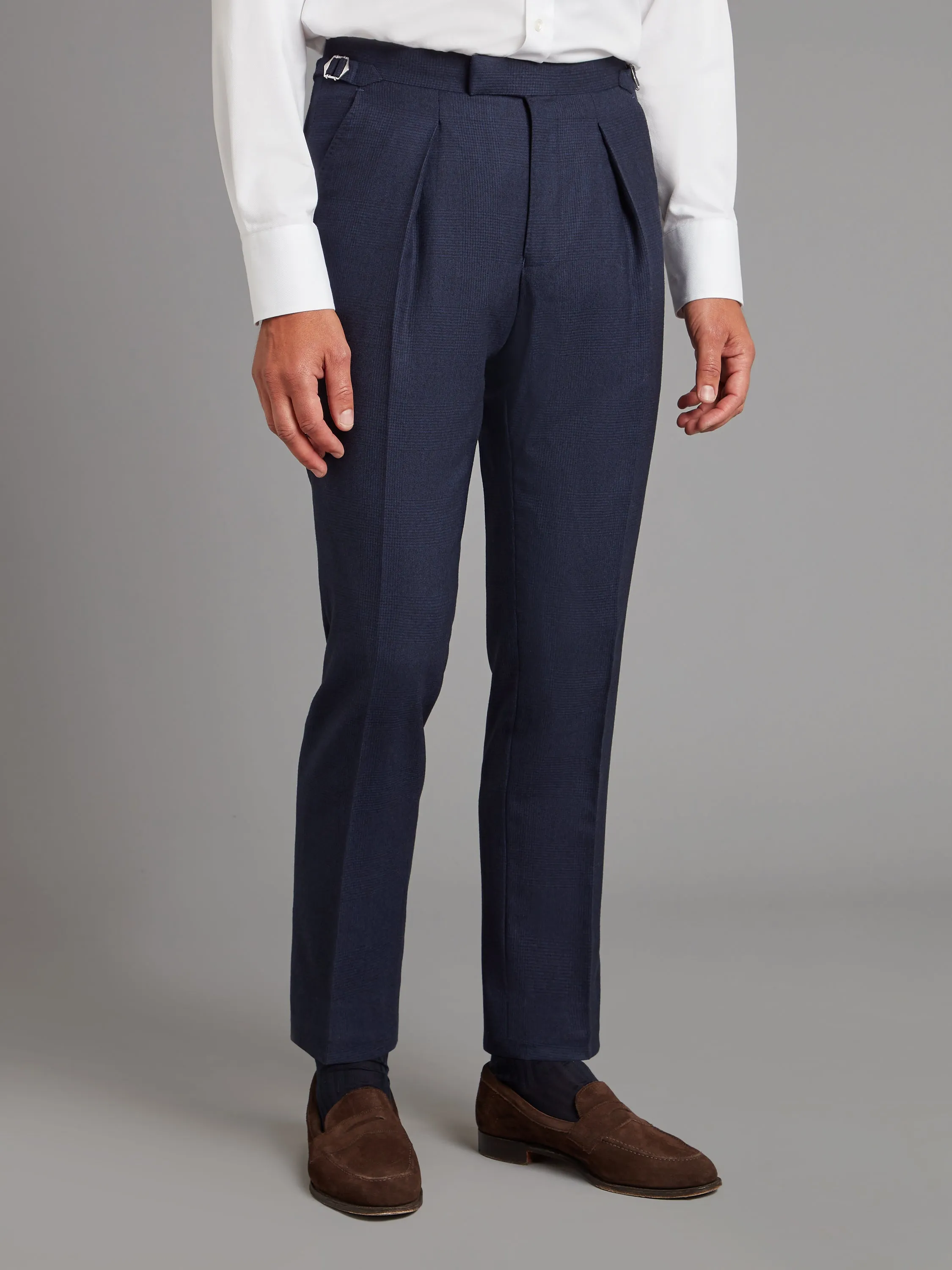 Clarence Suit Glen Plaid - Navy