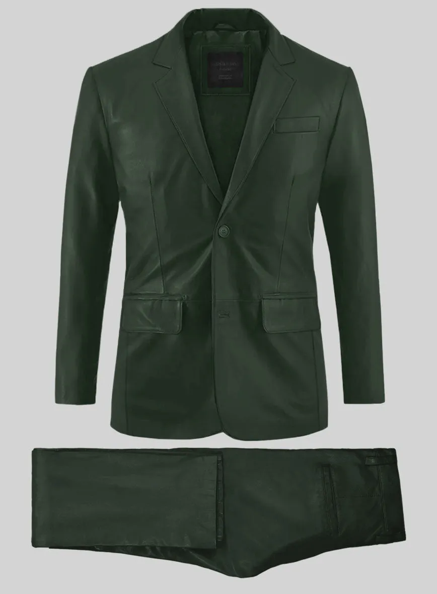 Deep Olive Leather Suit