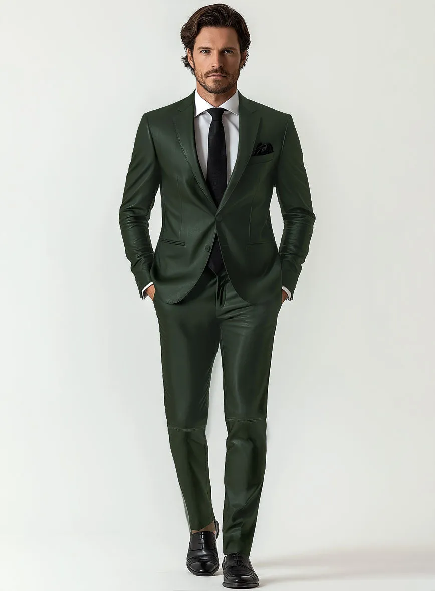 Deep Olive Leather Suit