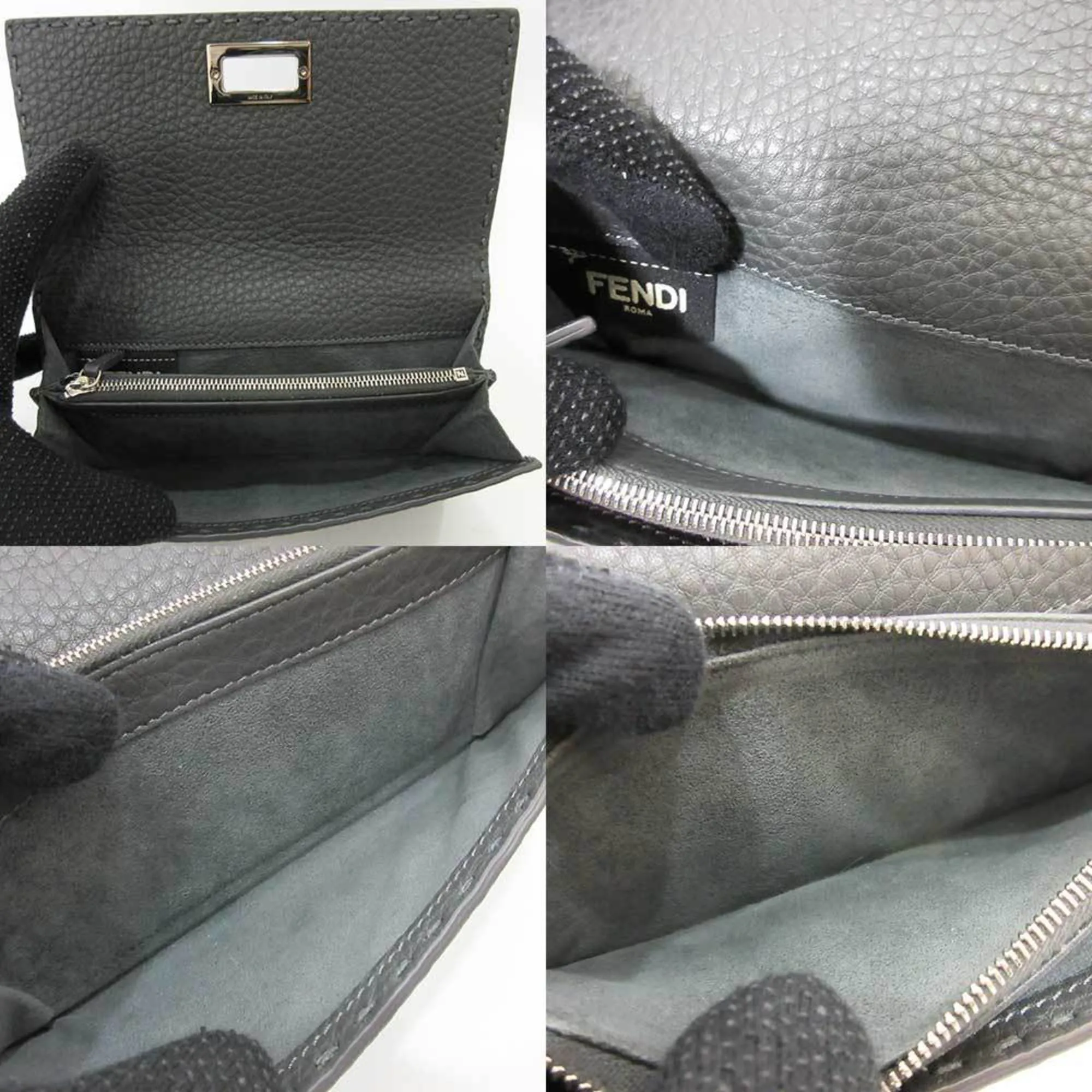 Fendi Selleria Grey Leather Accessories