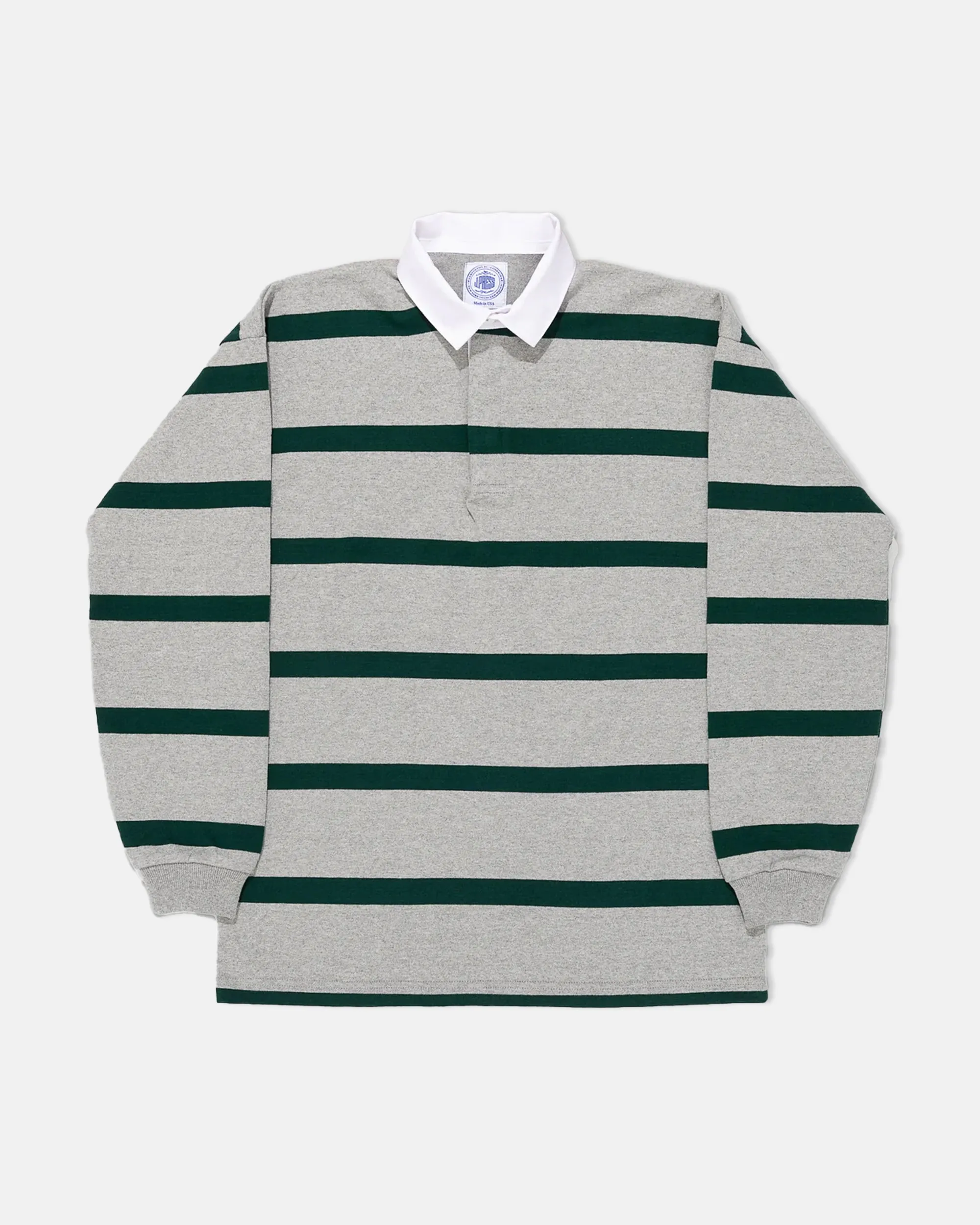 GREY/GREEN STRIPE RUGBY SHIRT