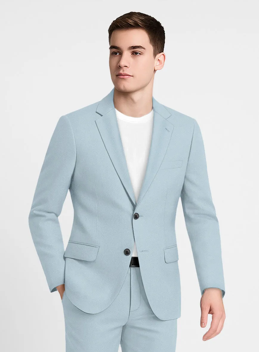 Ice Blue Napoli Stretch Light Weight Cotton Suit