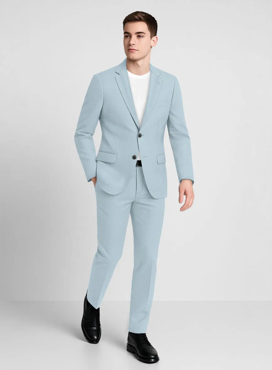 Ice Blue Napoli Stretch Light Weight Cotton Suit