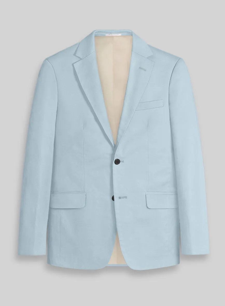 Ice Blue Napoli Stretch Light Weight Cotton Suit