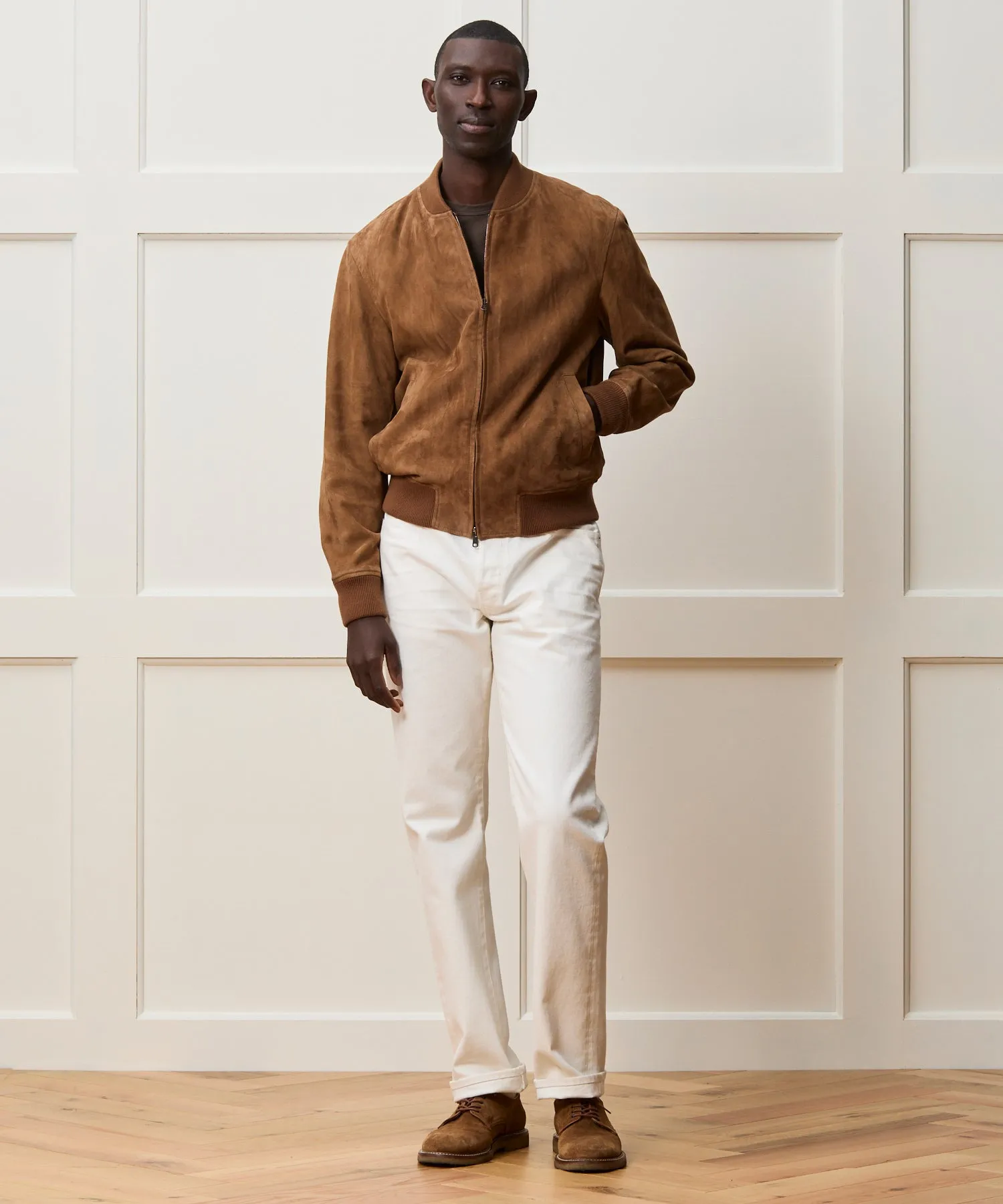Italian Suede Aviator Jacket