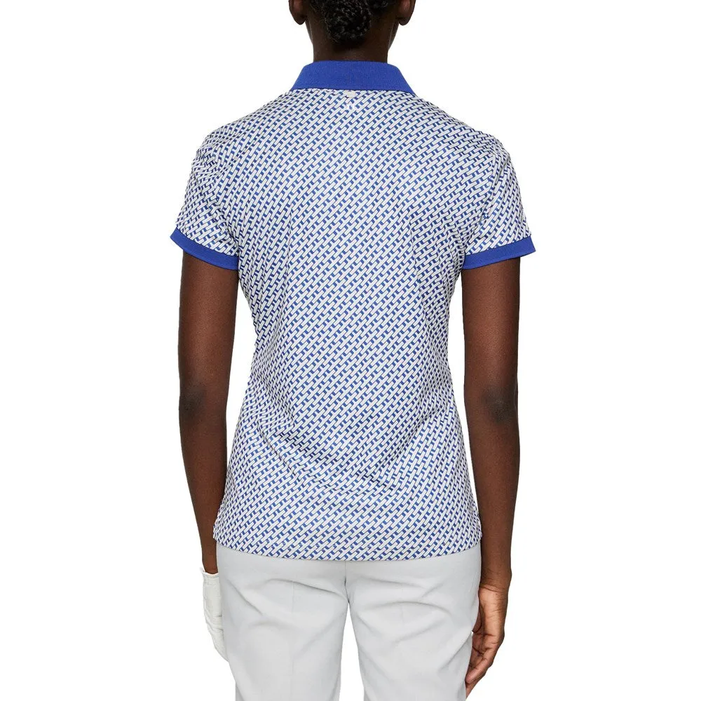 J.Lindeberg Women's Tour Tech Printed Golf Polo Shirt - Tour Geo Moonbeam