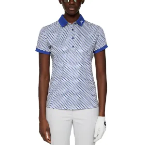 J.Lindeberg Women's Tour Tech Printed Golf Polo Shirt - Tour Geo Moonbeam
