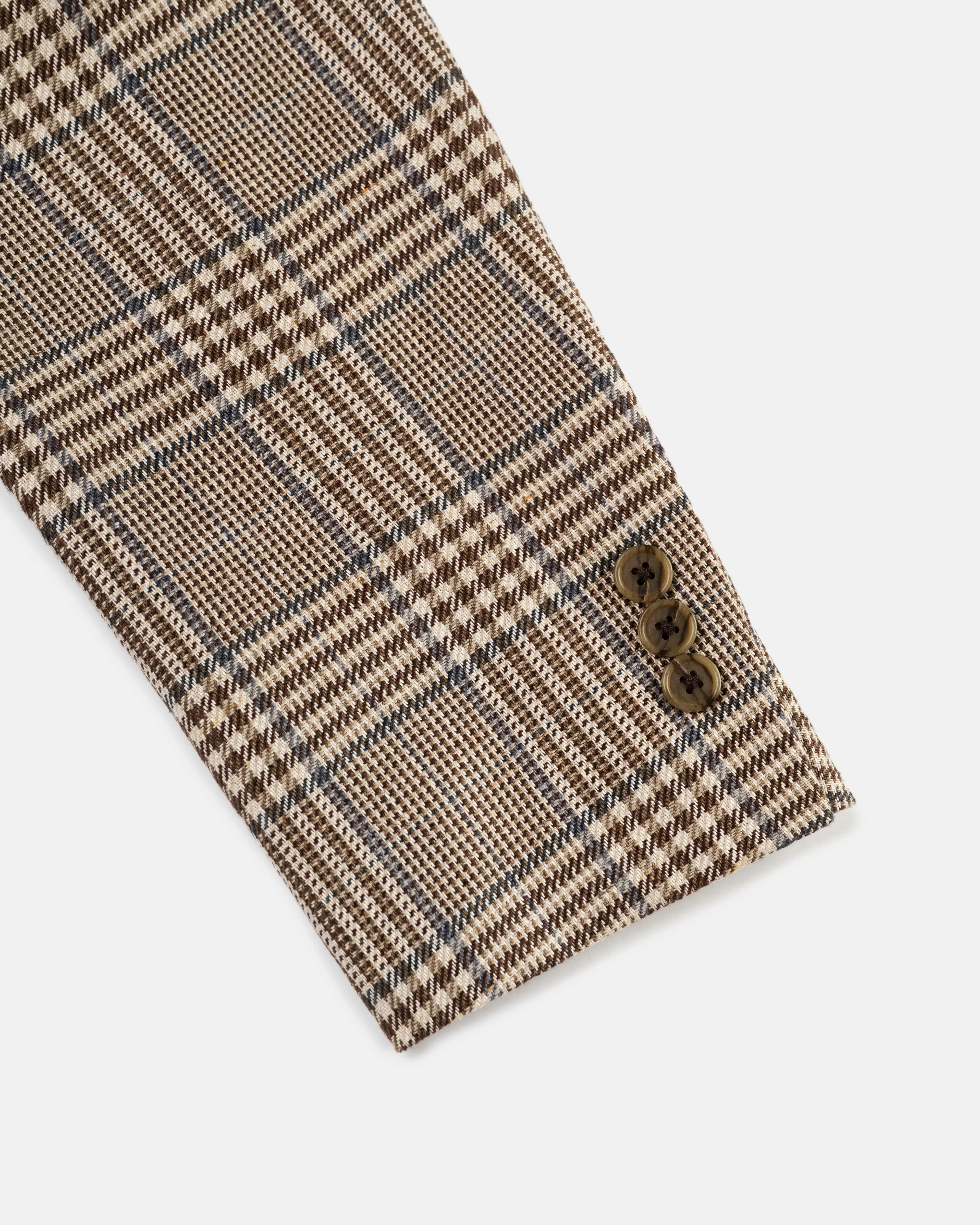 LIGHT BROWN W/BLUE DECO SPORT COAT - MTO