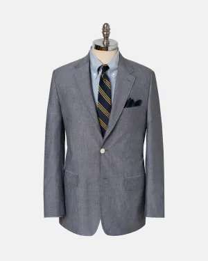 NAVY COTTON CHAMBRAY SPORT COAT -  MTO