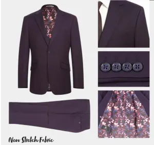 RENOIR | Slim Fit Suit | Eggplant 301-14SL