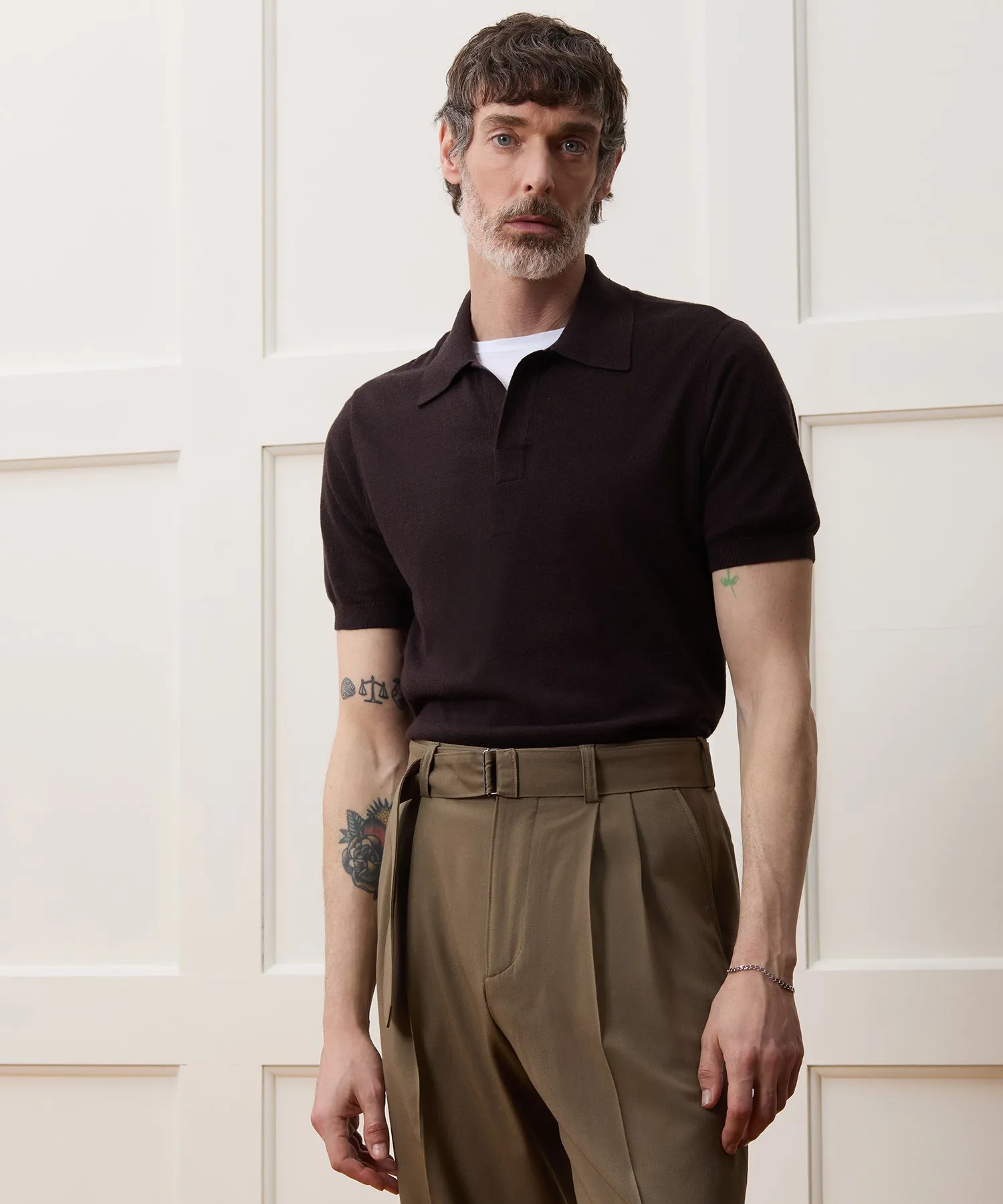 Silk-Cashmere Sweater Polo