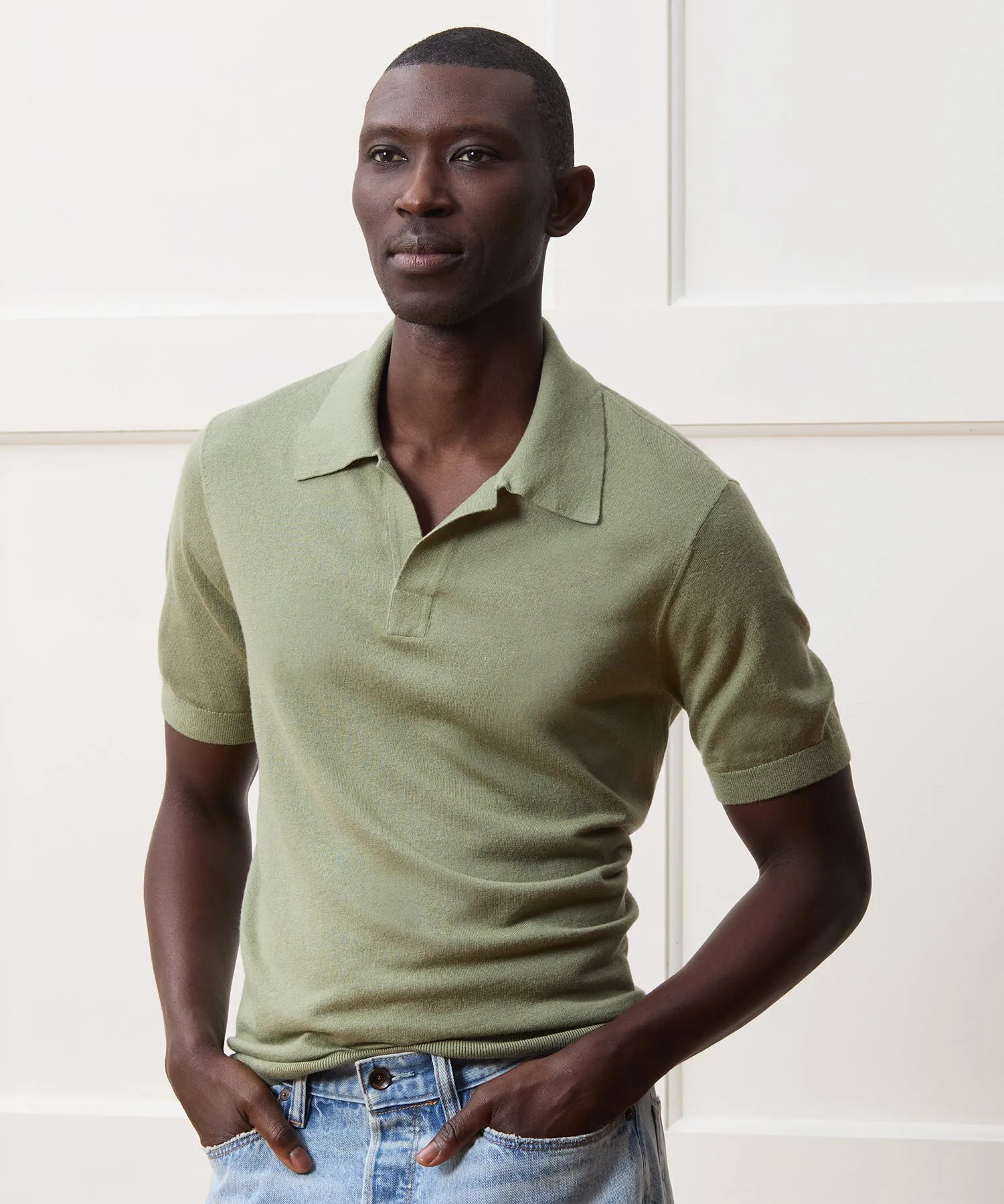Silk-Cashmere Sweater Polo